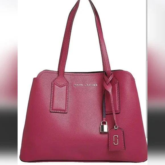 Marc Jacobs The Editor Tote Bag Pebbled Leather Tailored Oversized Cabernet NWT - Picture 1 of 16